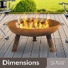 Sunnydaze Outdoor Camping or Backyard Round Cast Iron Rustic Fire Pit Bowl with Handles - 3 of 4
