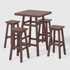 WestinTrends Malibu All Weather Hdpe Outdoor Patio Bar Height Dining Set (5-Piece) - 1 of 4