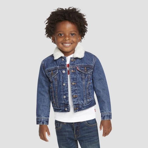 Blive opmærksom Produktiv Swipe Levi's® Toddler Faux Shearling Trucker Jacket - Medium Wash 2t : Target