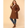 Agnes Orinda Women's Plus Size Winter Notched Lapel Single Breasted with Pockets Pea Coats - 4 of 4