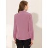 Allegra K Women's Sweet Ruffle Peter Pan Collar Long Sleeves Button Down Shirt - 3 of 4
