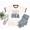 Simply Sage Market Women's Retro Party In The USA Stars Short Sleeve Ringer Tee - 2 of 3