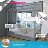 Max & Lily Twin Size Solid Wood House Bed Frame with Storage Trundle and Roof for Kids Bedroom - 2 of 4