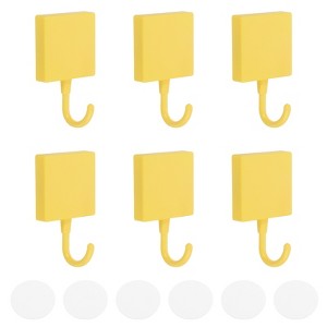 Unique Bargains Square Plastic Adhesive Removable Waterproof Wall Towel Hook 6 Pcs - 1 of 4