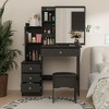Famapy Makeup Vanity Set with Stool and Mirror 3 Color Touch Light Dressing Table Vanity Dresser - 2 of 4