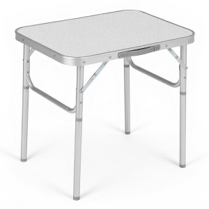 Small Folding Table, Adjustable Height Aluminum Frame Foldable Camping Table with Carrying Handle, Lightweight and Portable - 1 of 4
