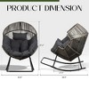 Celebalcony Wicker Egg Chair Rattan Rocking Chair with Cushion, Oversized Patio Lounge Rocker Chair for Outdoor-Indoor,Balcony, Backyard,Garden - 4 of 4