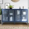 Minimalist Sideboard Buffet Cabinet,Cold-Rolled Steel Kitchen Pantry Storage Cabinet with 4 Tempered Glass Doors,Adjustable Inner Shelf - 4 of 4