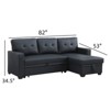 FONTOI Pull out Sectional Sofas, Reversible Sleeper Sectional Sofa with Storage Chaise and Removable Back Cushions, Black, 82"*34.5"*53" - 2 of 4