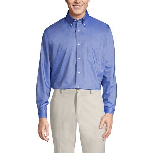 Lands' End Men's Big and Tall Traditional Fit Pattern No Iron Supima Oxford Dress Shirt - 1 of 4