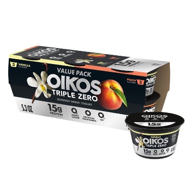 OIKOS Peach and Vanilla Greek Yogurt Cups - 31.8oz/6ct