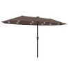 Ainfox 13ft Outdoor Patio Umbrella with Solar Lights, Double-sided Deck Pool Umbrella with 1.5 Inch Pole, Fade Resistant  for Porch, Market, Backyard - 3 of 4