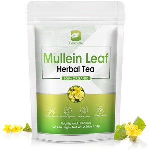 B Beworth Mullein Leaf Tea for Lungs Cleanse and Respiratory Support, Caffeine Free, 42 Tea Bags - 1 of 4