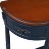 Sapphtopaz Retro Curved Wood Console Table with Roman Legs, 52" Circular Half Moon Entryway Sofa Table with Open Shelf and 2 Drawers - 4 of 4