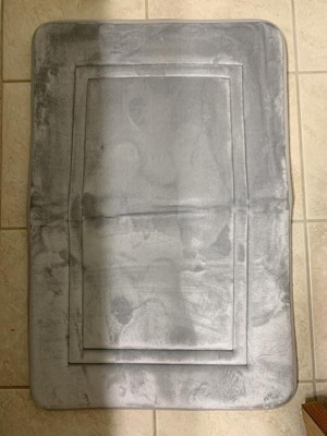 Just Home Gray Embossed Memory Foam Bath Rug Set, 2-Pack