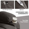 PAGED Modern Swivel Massage Recliner Chair with Heating, Rocking Chair with 2 Cup Holders, Side Pocket and USB Port for Living Room, Bedroom - 3 of 4