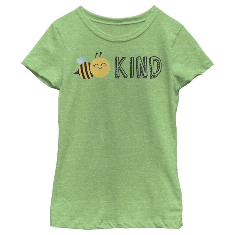 Girl's Lost Gods Bee Kind Cartoon Motto T-Shirt, 1 of 5