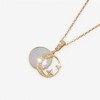 Anna-Kaci Women's Crescent Moon and Star Pendant Necklace with Mother of Pearl Inlay and Rhinestone Accents - One Size Fits Most, Gold - 2 of 2