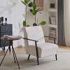KTMBDW Mid-Century Accent Chairs, Modern Upholstered Living Room Chair with Cozy Cushion and Metal Legs for Bedroom, Office, Cafe - 3 of 4