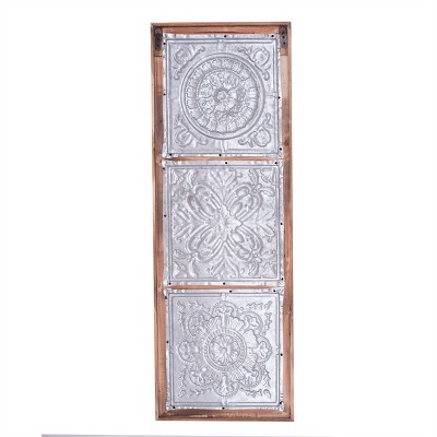 15 x 41 inch Rustic Distressed Wood and Metal Wall Art