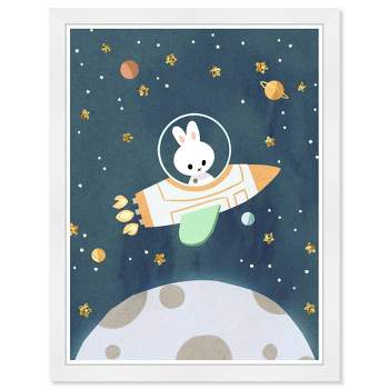 15" x 21" Space Bunny Astronomy and Space Framed Art Print - Wynwood Studio