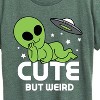 Women's - Instant Message - Alien Cute But Weird Short Sleeve Graphic T-Shirt - 2 of 4