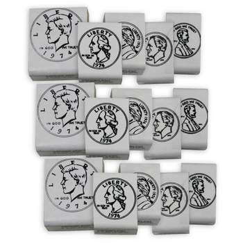 Ready 2 Learn Coin Rubber Stamp Set, Heads, 5 Per Set, 3 Sets