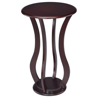 Vynxaria Cherry Round Accent Table with Faux Marble Top - Elegant & Artistic Design