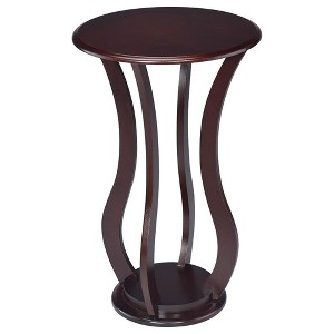 Vynxaria Cherry Round Accent Table with Faux Marble Top - Elegant & Artistic Design - 1 of 4