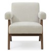 Mo Set Of 2 Accent Chair With Arms,22.5" Wide Lounge Armrest  Accent Chair,Upholstered Seat and Back With V Shape Wood Legs-Maison Boucle - 2 of 4