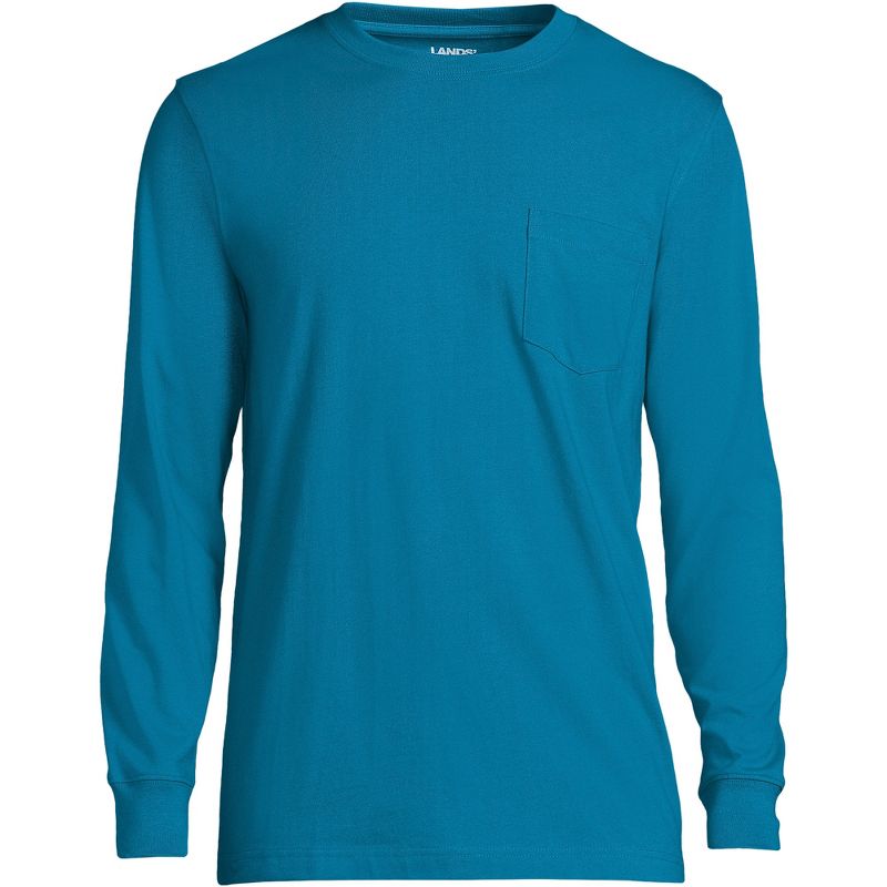 Lands' End Men's Super-T Long Sleeve T-Shirt with Pocket, 2 of 3