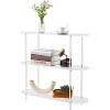 3 Tier Acrylic Ladder Bookcase, Clear Wall Mounted Bookcase,Multi-purpose Bookcase for Living Room, Bedroom, Office - 3 of 4