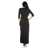 24seven Comfort Apparel Fitted V-Neck Side Slit Maxi Dress - 3 of 4