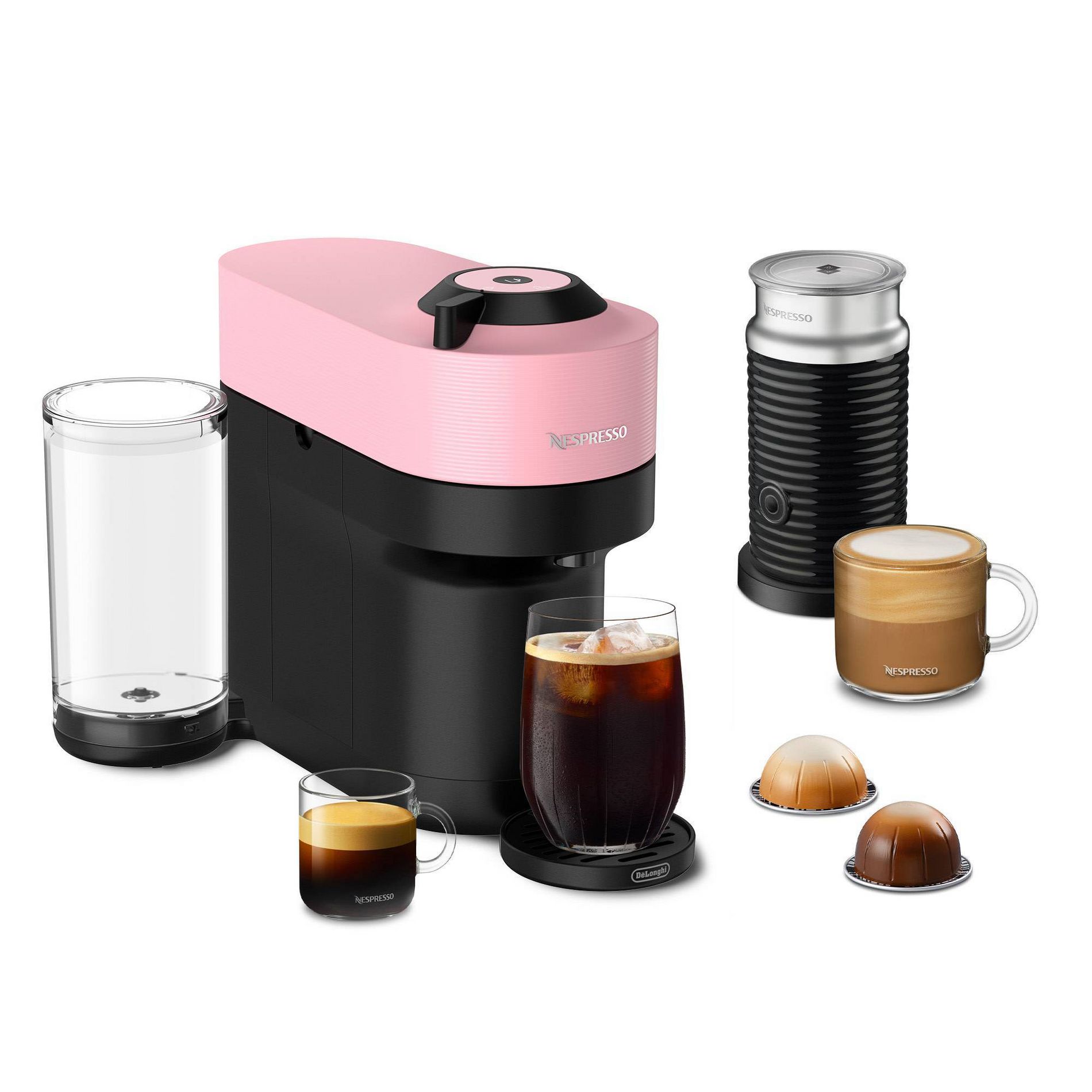 Nespresso Vertuo Pop+ Coffee and Espresso Maker by De'Longhi with Milk Frother, Candy Pink: Automatic Shut-Off, 12 oz Capacity