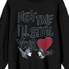 Batman Next Time I'll Steal Your Heart Crew Neck Long Sleeve Black Adult Sweatshirt - 2 of 3