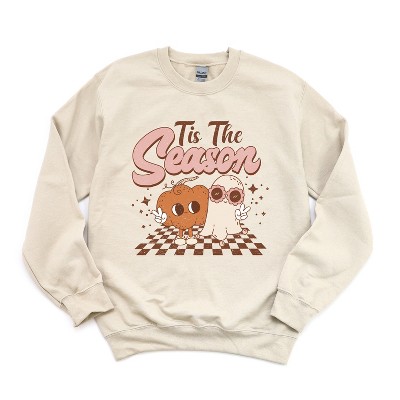 Simply Sage Market Women's Graphic Sweatshirt Tis The Season Pumpkin Ghost