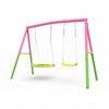 Okak Swing Set with Heavy-Duty A-Frame, Kids Swing with 1 Saucer Swing Seat & 1 Belt Swings Seat/Slide, Outdoor Swing for Boys and Girls - 4 of 4