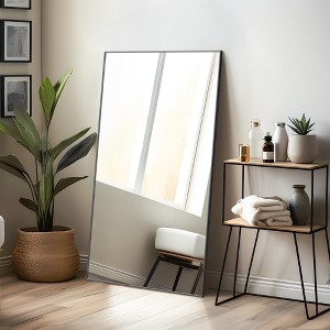 Aluminum Alloy Thin Edge Right Angle Rectangle Black Full Length Mirror 130x80x2cm (Without Bracket) - 1 of 3