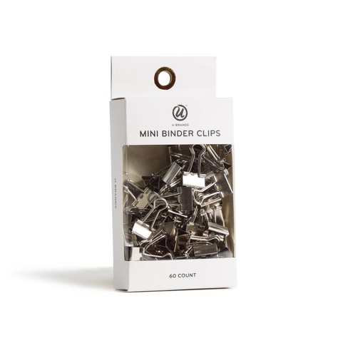 U Brands 60ct Mini Binder Clips Silver Target