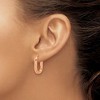 Chisel Stainless Steel Polished Rose IP-plated Elongated 3mm Hoop Earrings - 4 of 4