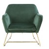 Vynxaria Keira 29.5" Green Velvet Accent Chair with Gold Metal Base - 3 of 4