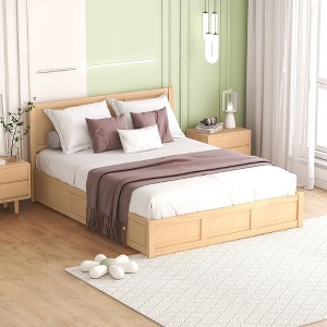 Whisen  Wood Platform Bed with Underneath Storage and 2 Drawers - 1 of 4