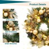 Pre-Lit Christmas Wreath 22 Inches Waterproof LED Wreath with Pinecones, Red Berries & Festive Ornaments for Front Door, Porch, Fireplace Decor - 3 of 4