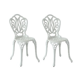 CLIHOME Modern Cast Aluminum Bistro Chairs(Set of 2) - 1 of 4