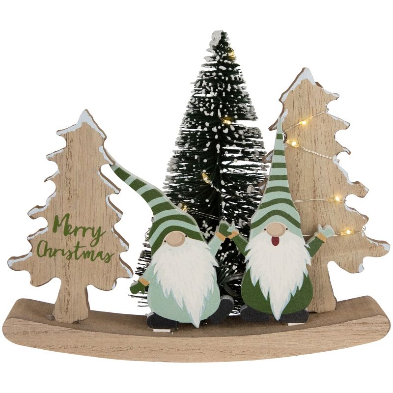 Northlight LED Lighted Gnomes and Christmas Trees Tabletop Decoration - 6.5", 1 of 7