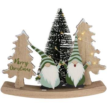 Northlight LED Lighted Gnomes and Christmas Trees Tabletop Decoration - 6.5"