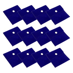 Unique Bargains Velvet Portable Earrings Bracelets Snap Button Jewelry Storage Bag 12 Pcs - 1 of 4
