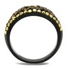Slickblue Women’s Black Pave Ring – Brown & Yellow Synthetic Crystals, Wide Top Design, Stainless Steel Band, Sizes 5-10 - 3 of 4