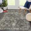 Washable Area Rug Vintage Distressed Rug Non Slip Rug Low Pile Rugs Oriental Floral Throw Rug Foldable Indoor Carpet for Living Room Bedroom Nursery - 4 of 4