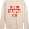Women's - Instant Message - Call Me Senpai Lightweight French Terry Wide Neck Long Sleeve Shirt - 2 of 4